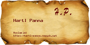 Hartl Panna névjegykártya